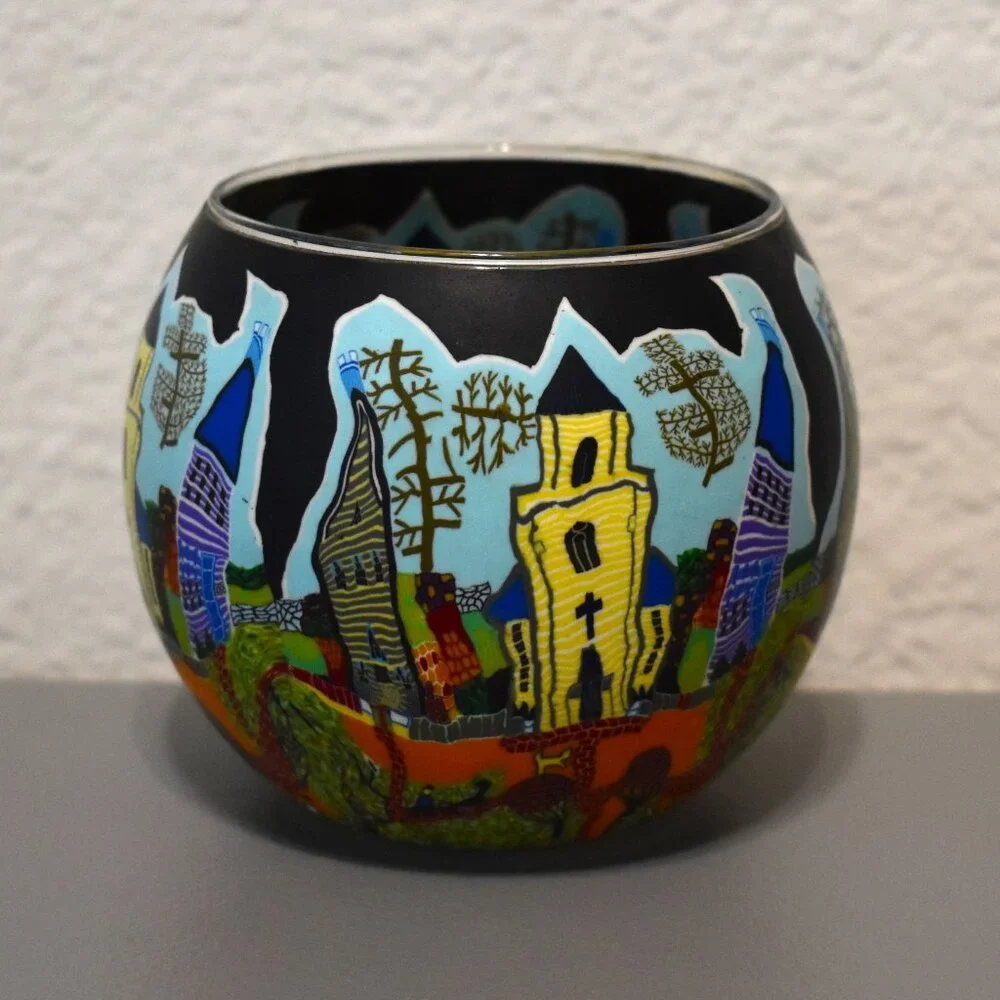 Hellman Versand Polymer‎ Clay Halloween Houses Decorated Tea Light Votive Holder